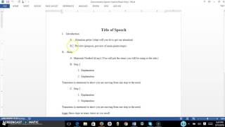 Demonstrative Speech Outline Overview [upl. by Kirch709]