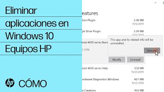 Eliminar aplicaciones en Windows 10  Equipos HP  HP Support [upl. by Fesuoy893]