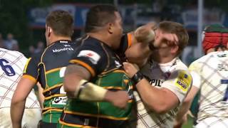 Rugby fight Salesi Maafu punches Tom Youngs [upl. by Ayimat]