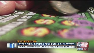 Store clerk accused of cheating the lottery [upl. by Sirah]