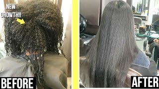 KERATIN TREATMENT ROUTINE ON RELAXED HAIR  LENGTH UPDATE [upl. by Yerocal]