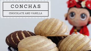 How to make chocolate and vanilla Conchas Easy recipe Mexican sweet bread by MexMundo [upl. by Auburn]