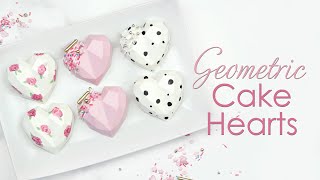 Geometric Cake Hearts Tutorial [upl. by Katey]