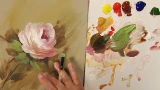 Painting Heritage Acrylic Rose [upl. by Kcaj]