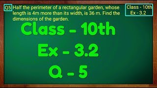 Class  10th Ex  32 Q5 Maths Pair of Linear Equations in Two Variables NCERT CBSE [upl. by Fidelia]