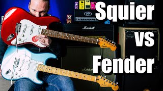 Squier vs Fender Stratocaster Is More Expensive REALLY Better [upl. by Melvina]