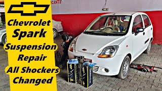 Chevy Spark Suspension repair  Front amp Rear Shockers Changed [upl. by Meehahs]