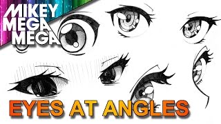 How To Draw EYES FROM AN ANGLE IN ANIME MANGA [upl. by Mlohsihc217]