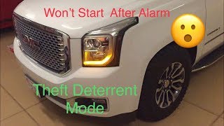 Override theft deterrent mode GM Yukon Tahoe suburban Escalade Sierra Silverado Alarm won’t run [upl. by Rhodia686]