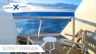 Sunset Veranda Stateroom  Celebrity Edge Full Walkthrough Tour amp Review 4K  2021 [upl. by Rola]