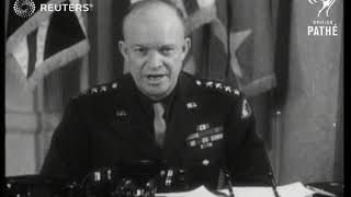 Gen Eisenhower gives speech after taking over new command of Allies 1944 [upl. by Henderson]