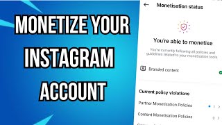 How To Monetize Your Instagram Account [upl. by Jamey374]