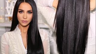 HOW TO SLEEK amp SHINY STRAIGHT HAIR  Carli Bybel [upl. by Adnylem212]