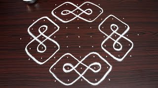 Simple Sikku kolam with 11 dots  Easy melika muggulu designs  chukkala muggulu [upl. by Notxap]