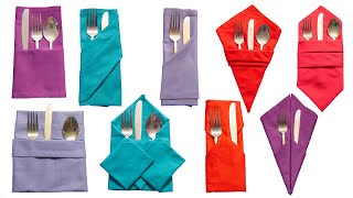 9 Silverware Pocket Ideas From A Napkin [upl. by Lennox547]