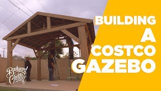 Backyard Ideas Building A COSTCO Gazebo [upl. by Enneles]