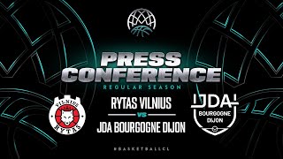 Rytas Vilnius v JDA Bourgogne Dijon  Press Conference  BCL 202324 [upl. by Anilag]