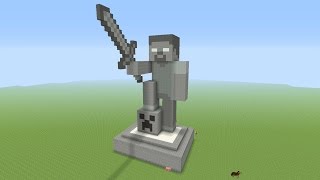 Minecraft Tutorial How To Make A STONE HEROBRINE Statue [upl. by Talley]