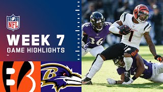 Bengals vs Ravens Week 7 Highlights  NFL 2021 [upl. by Eenalem]