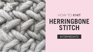 How to Knit Herringbone Stitch [upl. by Nohshan896]