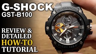 Gshock GSTB100  Review and Detailed HOWTO Tutorial on module 5513 [upl. by Mehalek]