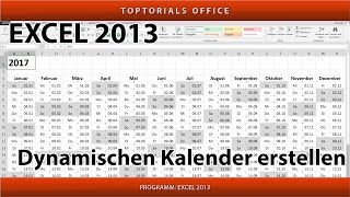 Dynamischen Kalender erstellen  Download Excel [upl. by Jeremy]