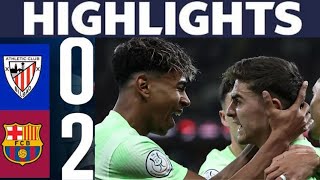 Athletic Bilbao vs FC Barcelona 0  2  HIGHLIGHTS  Spanish Supercup Semifinal [upl. by Halil]