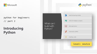 Introducing Python  Python for Beginners 2 of 44 [upl. by Eiliah]