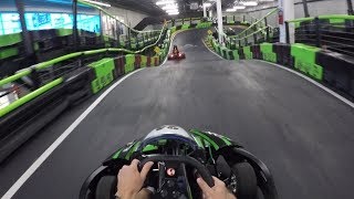 Racing Electric Go Karts At 35 MPH  Andretti Indoor Kart amp Games Orlando [upl. by Notaek]