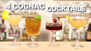 4 COGNAC Cocktails  Cocktail Recipes [upl. by Joella777]