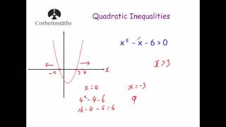 Quadratic Inequalities  Corbettmaths [upl. by Nahs]