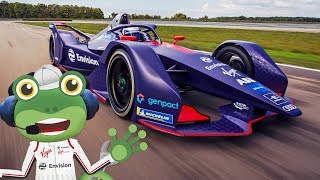 Racing Cars For Children  Formula E  Geckos Real Vehicles  Vehicles For Children [upl. by Akiner]