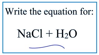 NaCl  H2O Sodium chloride  Water [upl. by Arehahs]