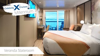 Veranda Stateroom  Full Walkthrough Tour amp Review 4K  Celebrity Millennium  2021 [upl. by Atnauq]