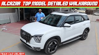 Hyundai Alcazar Top Model 2021  Walkaround Review with On Road Price  Alcazar 2021 Signature O [upl. by Poland]