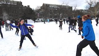 MASSIVE SNOWBALL FIGHT UNIVERSITY OF TORONTO [upl. by Josepha462]