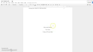 How to Format an APA Paper using Google Docs [upl. by Melba]