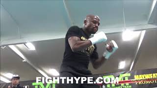 FLOYD MAYWEATHER FINAL WORKOUT EXCLUSIVE LATENIGHT SHADOWBOXING FOR MCGREGOR CLASH [upl. by Nuahsyar575]