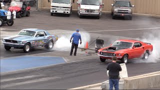 1969 Mustang vs 1967 Mustang Drag Race [upl. by Pas]