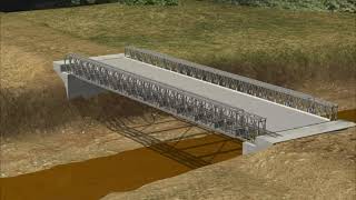 Acrow 700XS® Panel Bridge System Bridge Build Animation [upl. by Hannazus404]