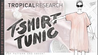 how to sew an easy linen shift dress  for beginners  the tshirt tunic sewing pattern [upl. by Slerahc]