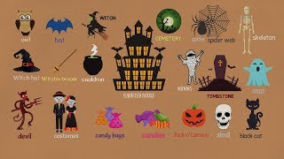 Halloween Vocabulary Words in English  List of Halloween Words [upl. by Allenaj]