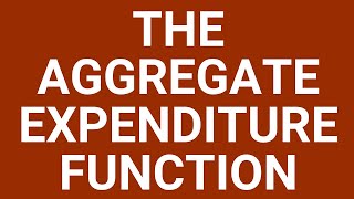 The aggregate expenditure function [upl. by Tiffani917]