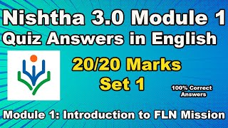 NISHTHA 30 Module 1 Quiz Answers in English  Introduction to FLN Mission  Module 1 Quiz Answers [upl. by Trotta]