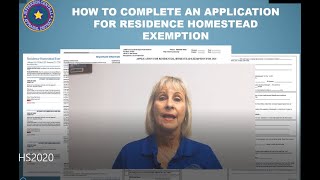 How to Complete an Application for Residence Homestead Exemption 2020 [upl. by Llerrut]