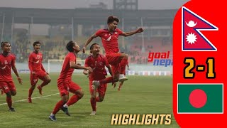 Nepal VS Bangladesh 21 Goals Finals Highlights Tri Nation Football Tournament 2021 [upl. by Ettesil553]