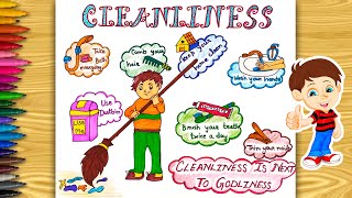 Cleanliness Day Drawing  Personal Hygiene Poster  Healthy Habits  Health and Hygiene  Good Habit [upl. by Arelus398]