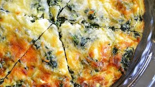 Spinach Mushroom and Feta Crustless Quiche [upl. by Erelia]