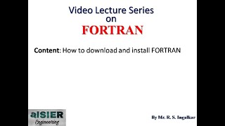 1 How to download and install FORTRAN [upl. by Lon]