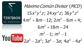 MÁXIMO COMÚN DIVISOR MCD PARA EXPRESIONES ALGEBRAICAS EJERCICIOS [upl. by Mitinger221]